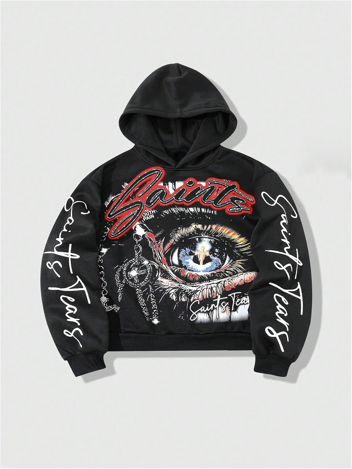 Men'S Eye Print Graphic Hooded Sweatshirts Hip Hop Hooded Sweatshirts Pullover Streetwear