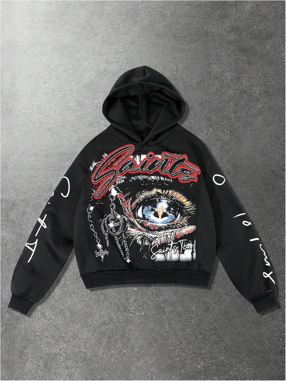 Men'S Eye Print Graphic Hooded Sweatshirts Hip Hop Hooded Sweatshirts Pullover Streetwear