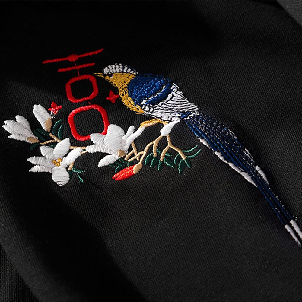 Streetwear Men'S Dragon Embroidered Heavyweight Graphic Hoodies