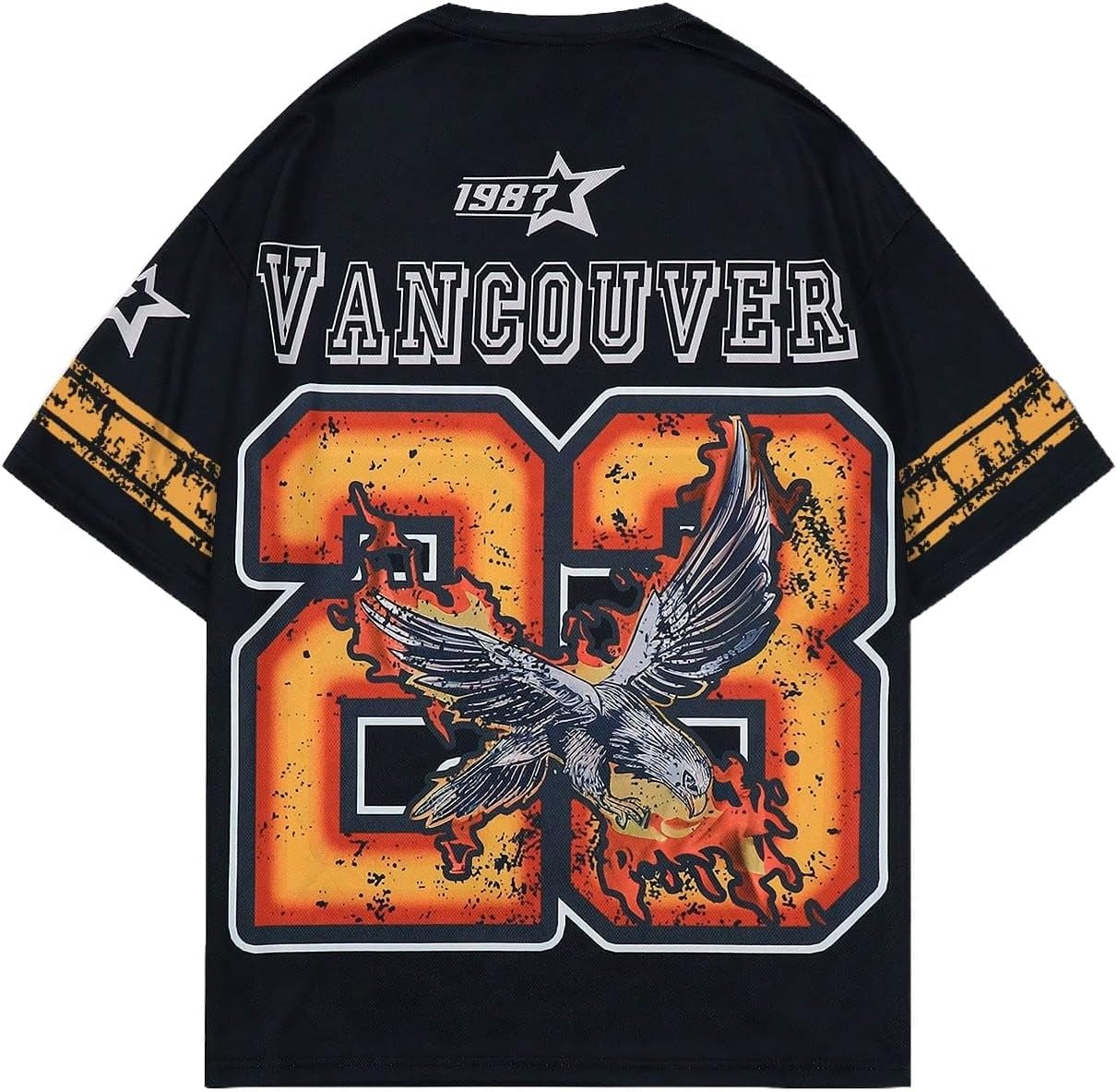 Men'S Eagle Letter Graphic Street T Shirt Oversized Short Sleeve Crewneck Tee Top